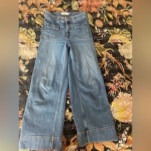 & Other Stories patch pocket wide leg sailor jeans blue size 4